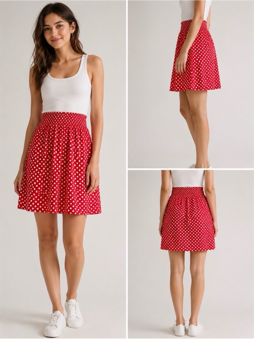 NWT Tulip B Women's Red Polka Dot A-Line Skirt